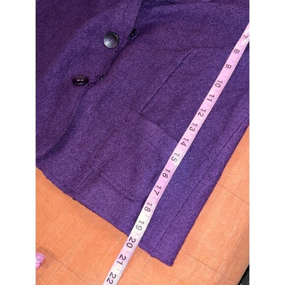 NWT J.Jill Purple Wool-Blend Double-Breasted Outdoor Blazer Jacket Women's Size - Picture 7 of 8